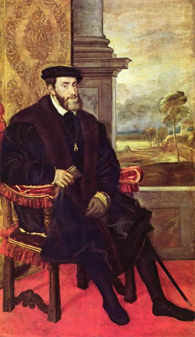 Retrato de Carlos V en el Sillón de Tiziano Vecelli